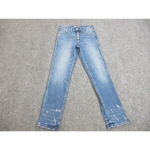 Madewell Jeans Womens 26 Slim Straight High Rise Button‎ Fly Distressed Denim